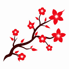 cherry blossoms vector illustration on white background