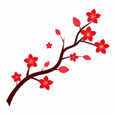 Naklejka premium cherry blossoms vector illustration on white background