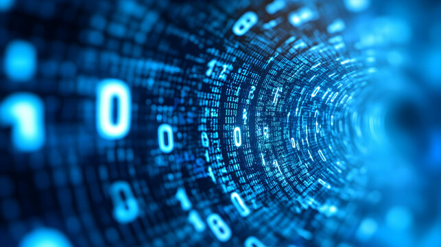 Digital Data Tunnel, technology, binary code, numbers, 0, 1
