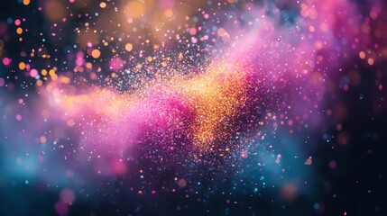 Abstract colorful bokeh background in pink and gold