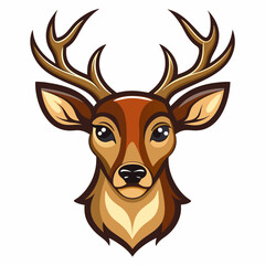 Deer head vector illustration on white background