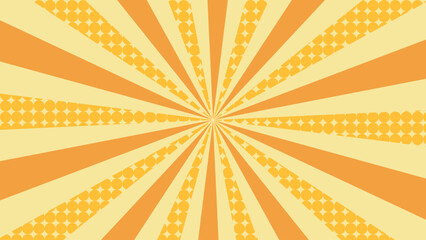 背景付きポップなオレンジのサンバースト風ベクターパターン