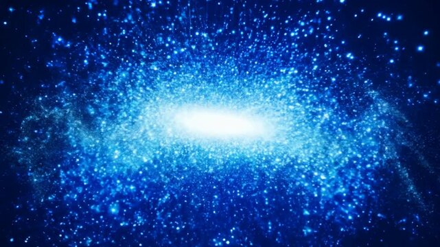 Vibrant blue galaxy filled with swirling stars and cosmic dust, revealing beauty of universe and celestial wonders of night sky.