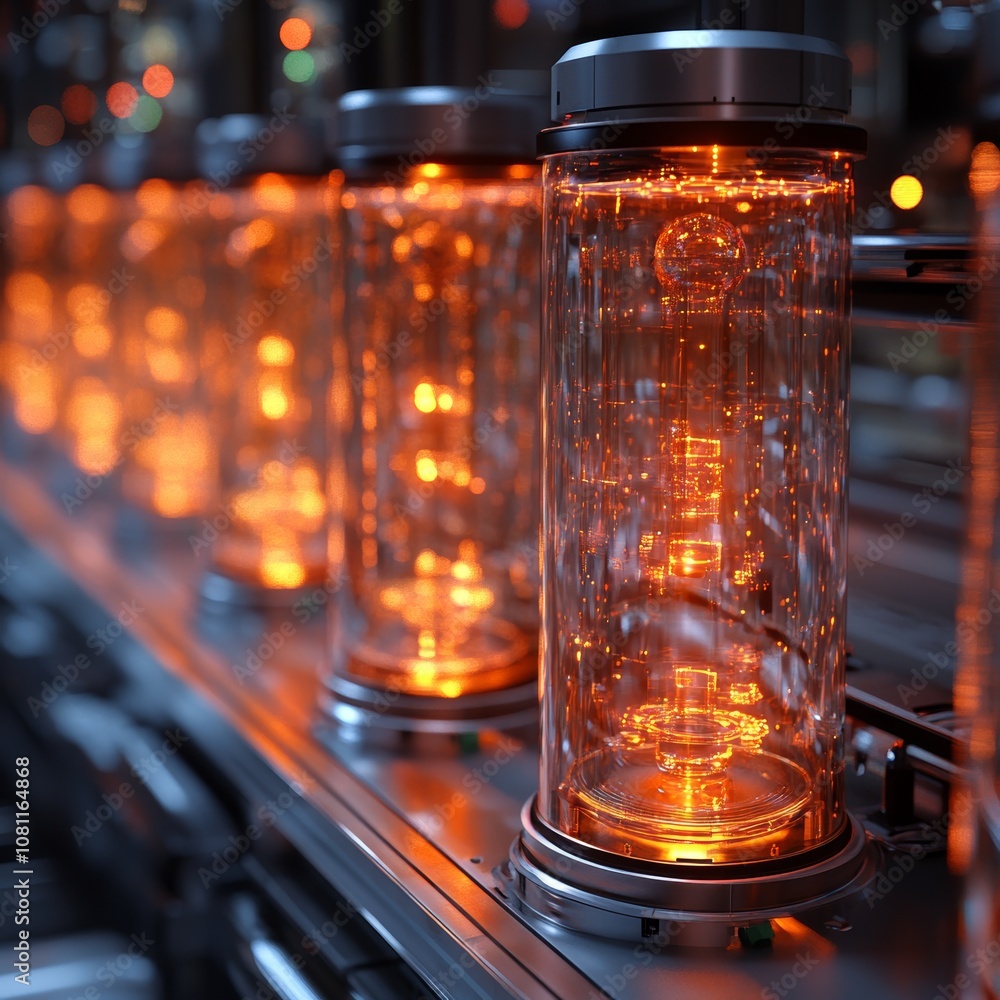 Poster quantum computer coolant towers, futuristic technology concept generative ai