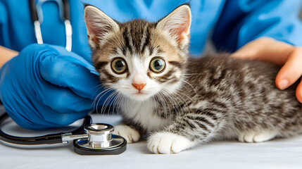 Cute Kitten at the Vet's Office, cat, feline, veterinarian, doctor, animal