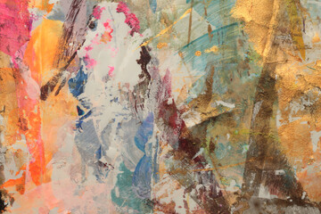 Art Oil and Acrylic brushstroke smear blot painting wall. Abstract grunge, dirty texture color...