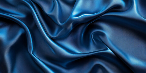 Obraz premium Luxurious blue satin fabric background for interior design and fashion concepts blur
