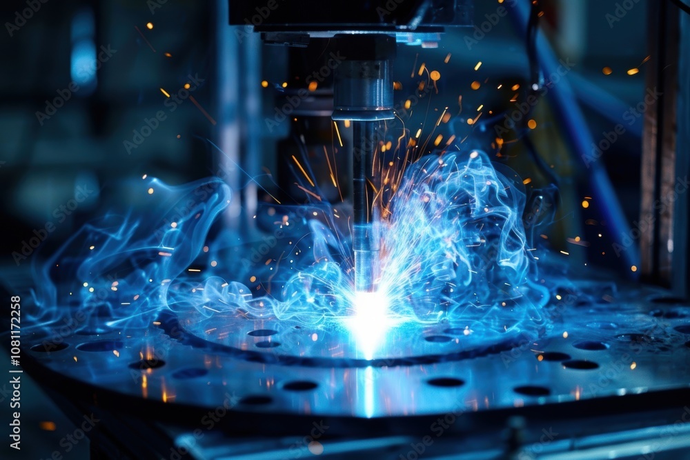 Poster advanced plasma welding technology enhances precision in metal structure fabrication