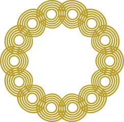 Decorative Gold Pattern Circle Shape Border Frame