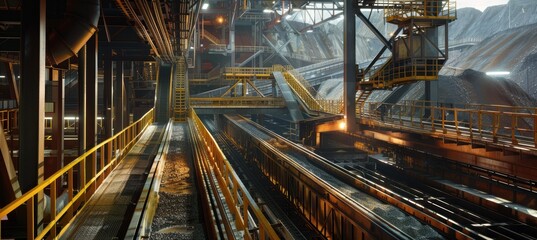 High-Tech Automated Ore Sorting Facility Showcasing Modern Mining Technology