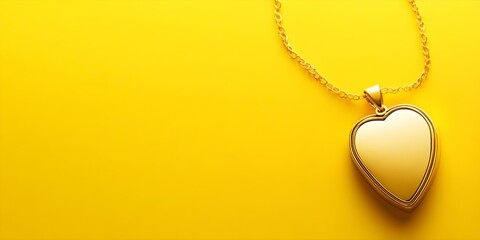 Locket icon situated to the right, standing out against a panoramic yellow backdrop with room for additional information