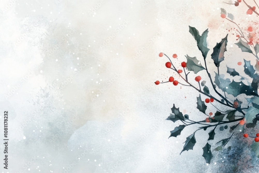 Poster a soft watercolor background with delicate brush strokes and subtle splashes of color, adorned with 