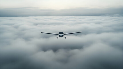 Small Airplane Flying Above the Clouds, aircraft, small plane, sky, aviation, flight