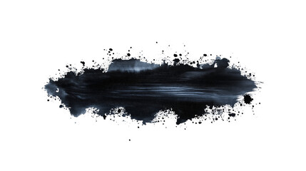 Black ink brush stroke watercolor splash paint background
