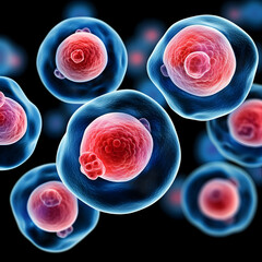 Microscopic View of Cells, microbiology, science, research, medicine, healthcare