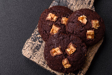 Sweet chocolate cookies made at home