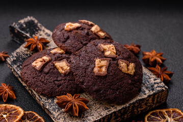 Sweet chocolate cookies made at home