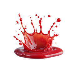 Red drops and splashes of ketchup or sauce isolated