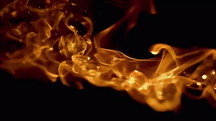 motion 4K small fire particles moving dark background offering abstract energetic intense visual effect ideal use action titles creative video compositions