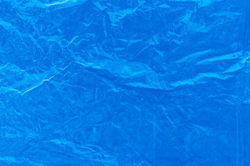 Blue plastic film wrap texture background