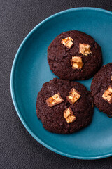 Sweet chocolate cookies made at home
