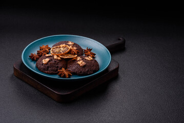 Sweet chocolate cookies made at home