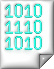 Teal Binary Code Graphic Illustration