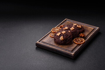 Sweet chocolate cookies made at home