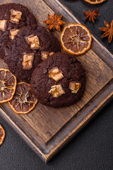 Sweet chocolate cookies made at home