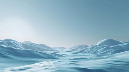 A 3D visualization of a minimalist winter landscape  AI generated illustration