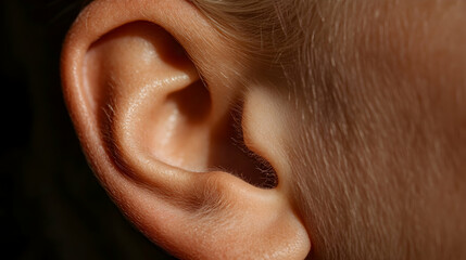 Fototapeta premium Close-up of a Human Ear, anatomy, detail, macro, skin, texture