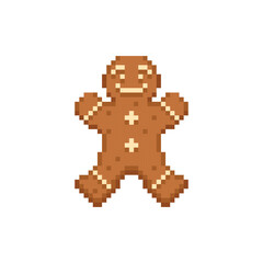 Pixel gingerbread Men.
Pixel design embroidery Isolated on a white background