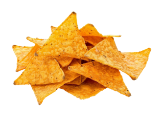 mexican corn nachos chips isolated on white background