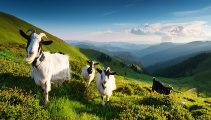 goats in the mountains