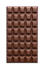 Milk chocolate bar isolated on a white background, perfect food cocoa dessert