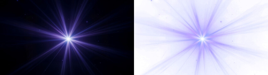 a bright, star-like light effect radiating from the center, on black or transparent alpha background