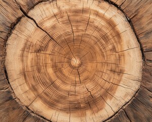 Detailed cross-section of a tree trunk