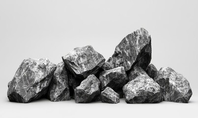 Monochrome image of a group of rocks