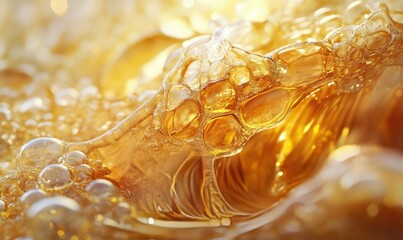 Luxurious Honey Cascade in Macro A Decadent Culinary Masterpiece