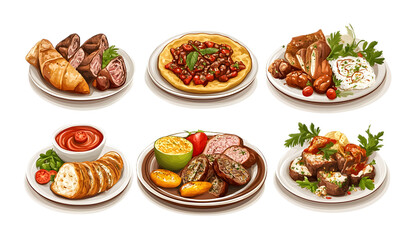 Turkish cuisine isolated on a transparent background