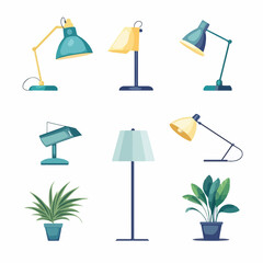 Elegant Isolated Office and Home Lamp Design Vector Illustration