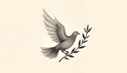 A dove with an olive branch symbolizes hope and unity on World Peace Day, promoting harmony across the globe