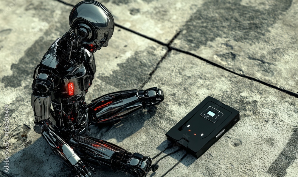 Poster problem with charging the humanoid robot, no power, empty dead battery. robotics,
