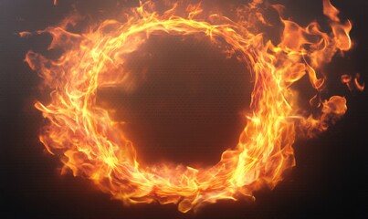 Realistic fire burning rings, transparent background AI generated image by raw pixel