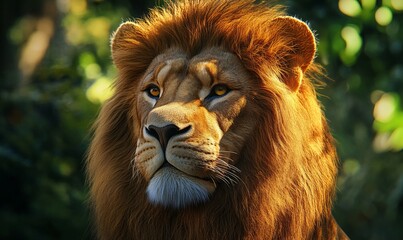 Rendering mighty fantasy lion head animal wildlife