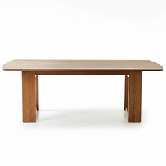 Elegant wooden dining table with minimalist design and smooth finish