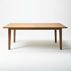 Fototapeta premium Minimalist wooden dining table on white background