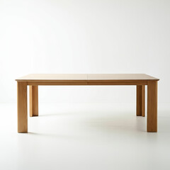 Fototapeta premium Modern minimalist wooden dining table in elegant contemporary design