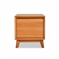 Modern minimalist wooden nightstand with drawer