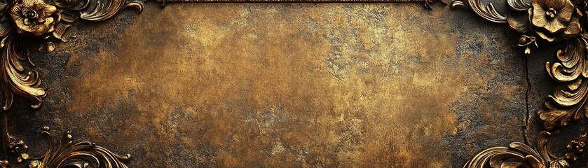 Elegant vintage frame decorative art antique style golden texture aesthetic design classic concept